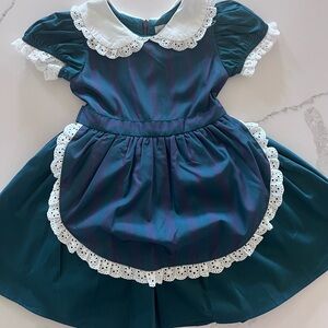 Kids Teal and White Lace Costume Dress/ Disney Haunted Mansion.